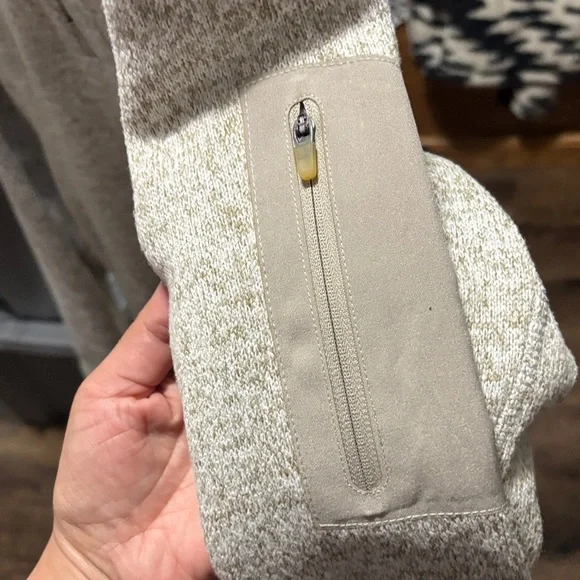 Antigua Cream Zip Up Sweater with Logo